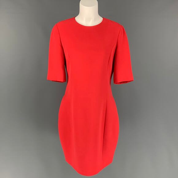 CHRISTIAN DIOR Size 8 Red Silk / Wool Knee-Length A-line Dress - Picture 1 of 7
